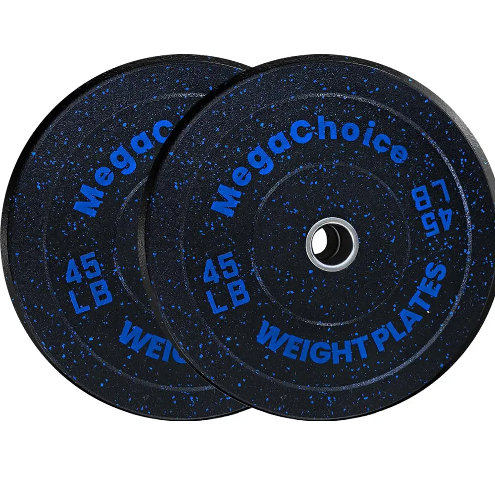 Garvee 2 in Bumper Plates Set, 10-45 LBS Rubber Weight Plates,Strength Training Weights Plates for Weight Lifting (Black 45 LBS pairs)