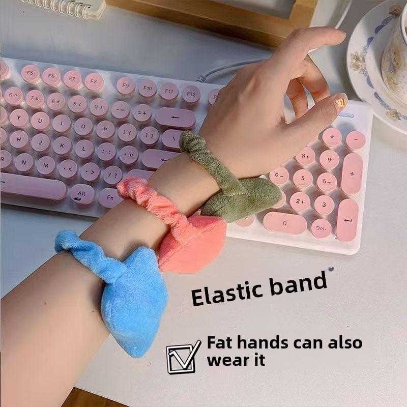 4Pcs Soft Wrist Rest Mouse Pad with Hand Pillow, Elastic Strap Keyboard Wrist Support for Office & Home Use