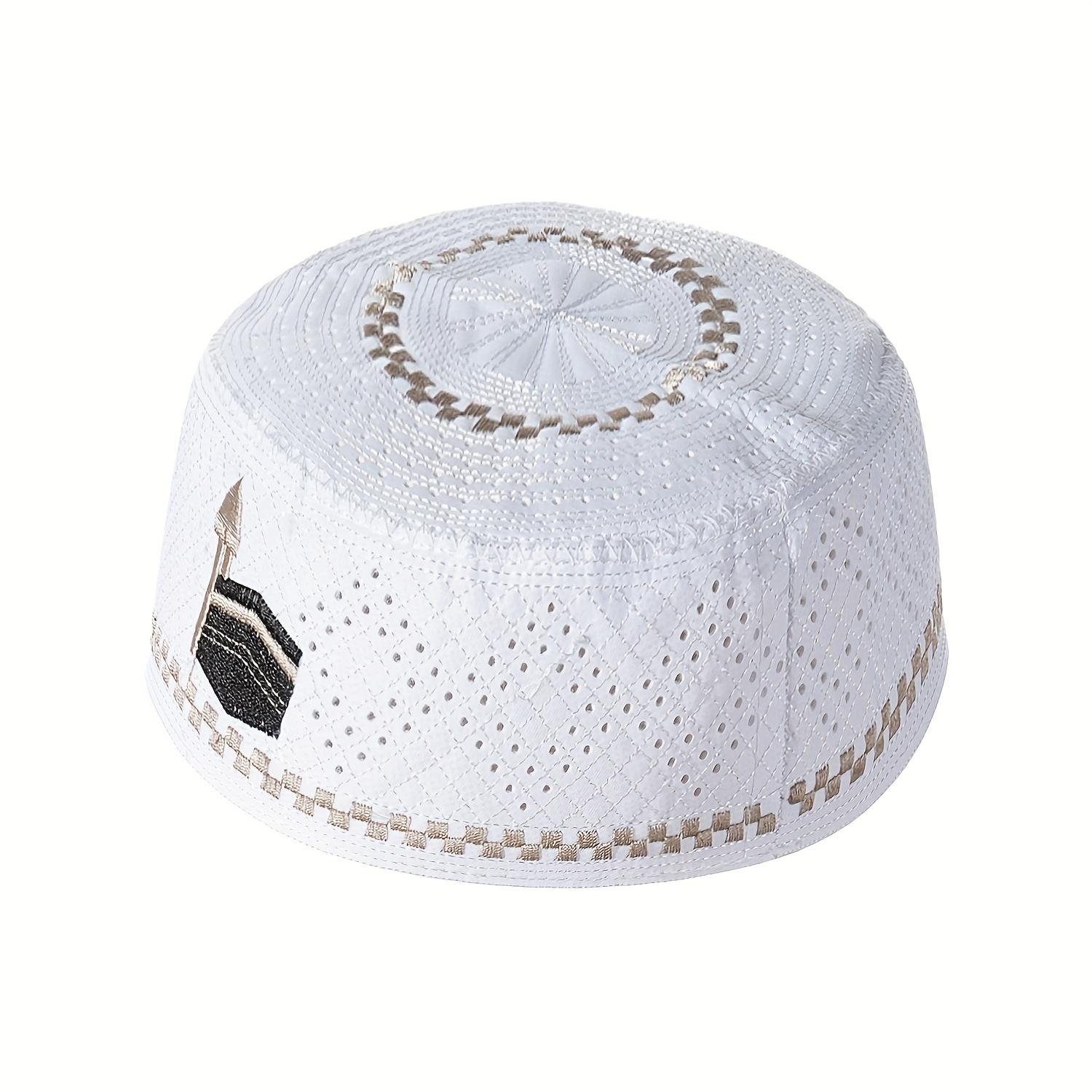 4pcs/set New Muslim Men Prayer Cap Hat Embroidery Leisure Cap Men Headscarf Turban Saudi Cap