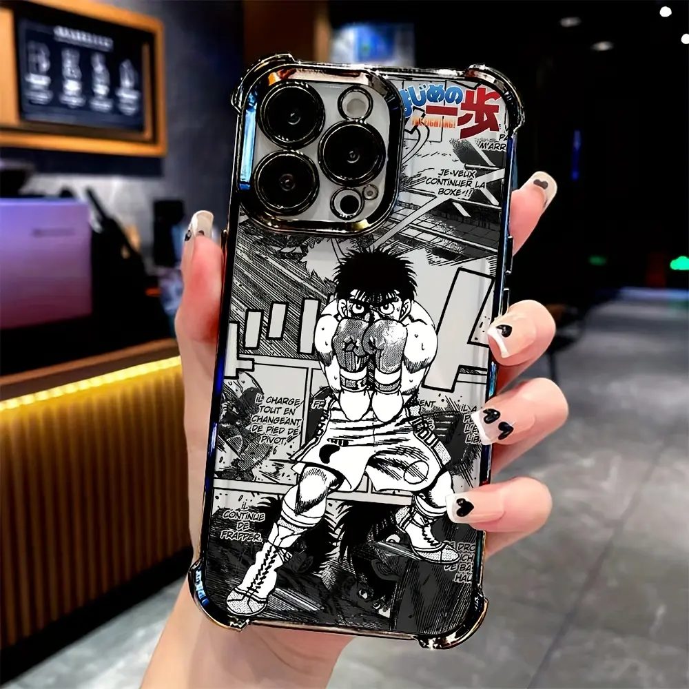 Phone Case - Hot H-Hajime No Ippo Phone Case Compatible with for iPhone 17 Air 16 15 14 13 12 11 Pro Max Plus and Samsung S26 S25 S24 S23 S22 Plus Ultra, Shockproof Transparent Soft Back Cover, Animal, Accessories