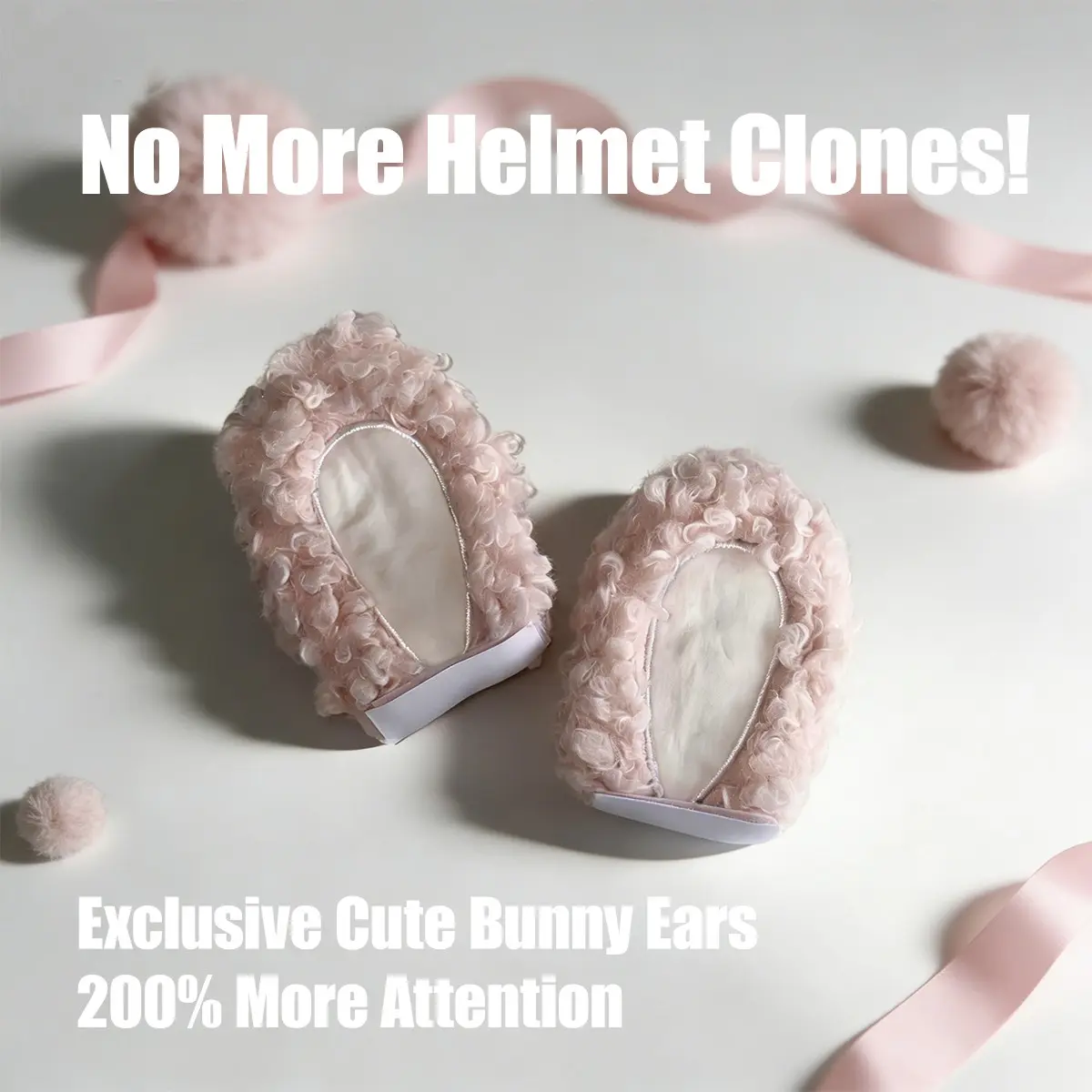 Plush Bunny Helmet Ears, Easy Installation, Soft and Comfortable, Cute Motorcycle Helmet Accessories, Universal for Bikes and Scooters