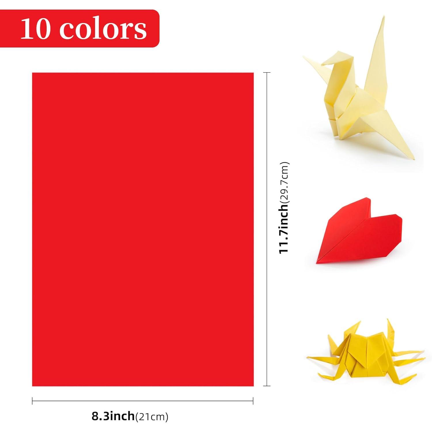 Assorted Colors Bulk for  School Supplies A4 Copy Paper Construction Paper  Classroom Supplies Elementary  for Arts Painting Coloring Drawing Crafts (100)