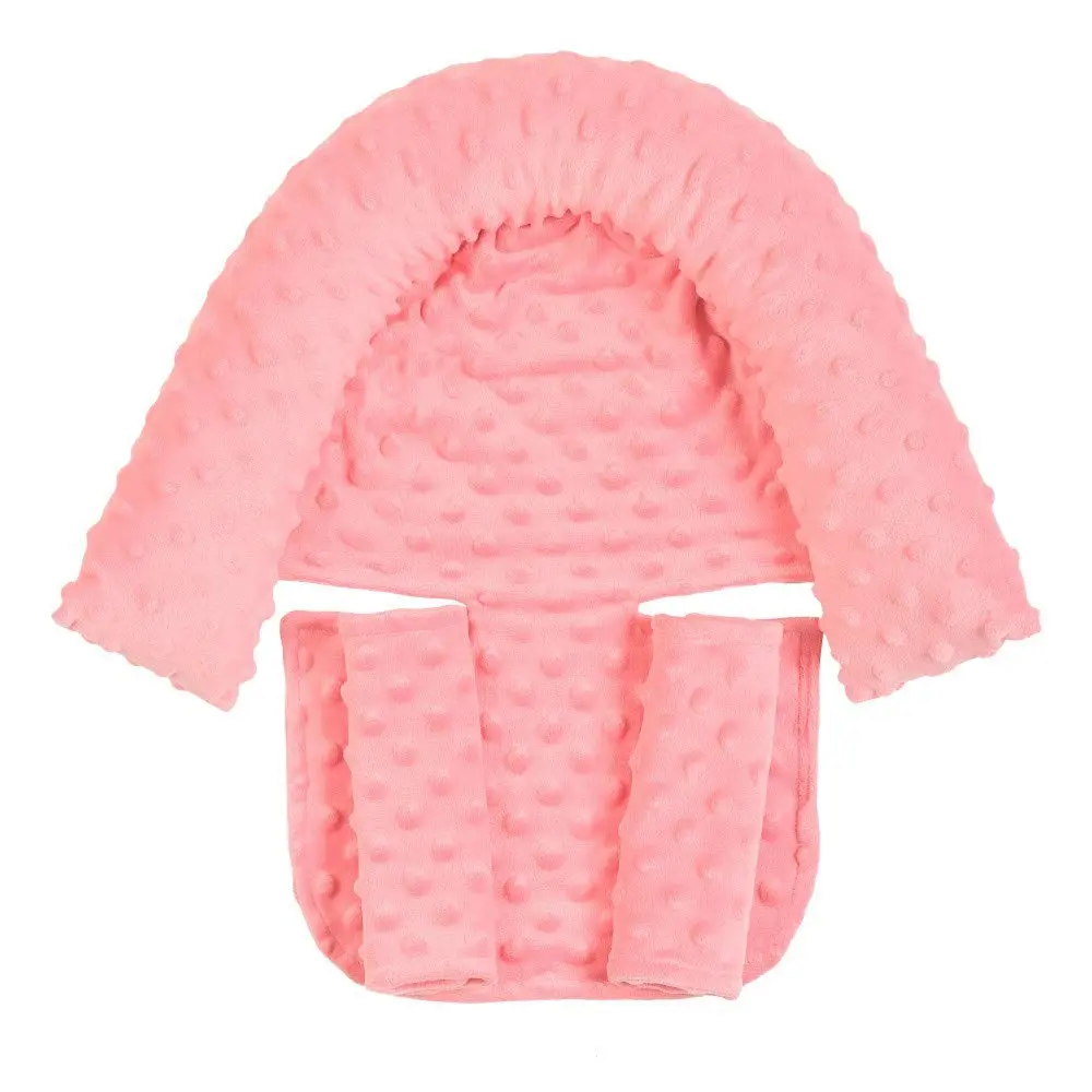 Baby Infant Head and Neck Support Pillow with Seat Belt  Car Seat -Extra Soft 3-in-1 Toddler Car Seat Insert Pad  Car Seats Water Pink
