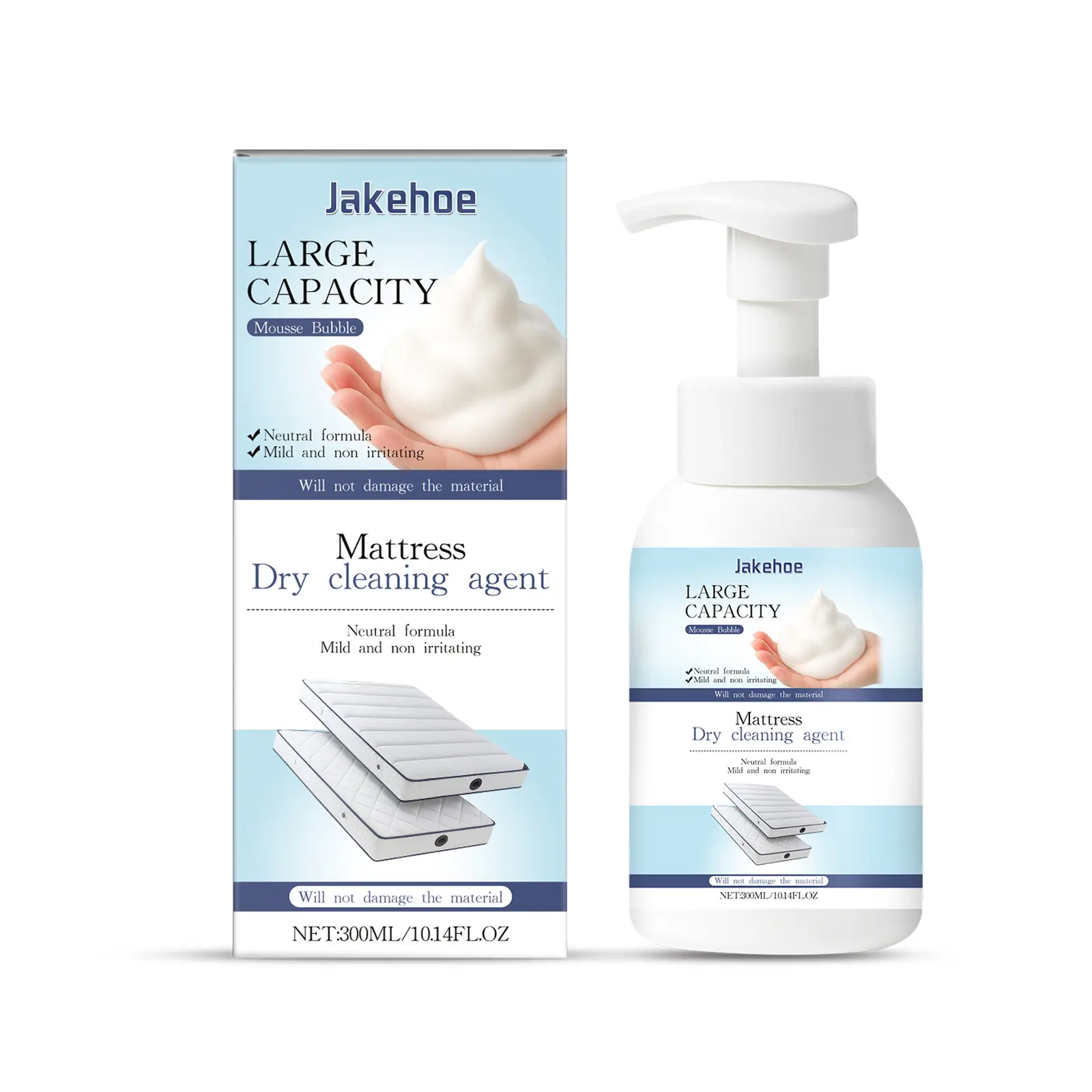 JAKEHOE Multi-Purpose Fabric Cleaning Spray Bottle (300ml) - Stain Remover for Mattress, Carpet, Oil & Dirt Stains - Daily Care Household Cleaner
