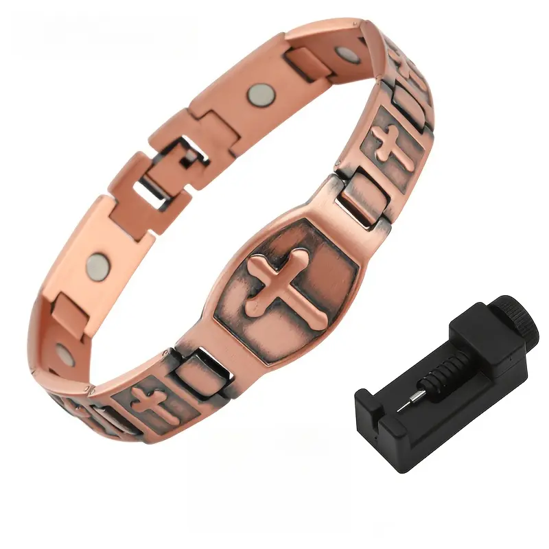 Unisex Copper Bracelet And Professional Regulator Set, 99.9% Pure Copper, Magnetic Jewelry, Adjustable Size