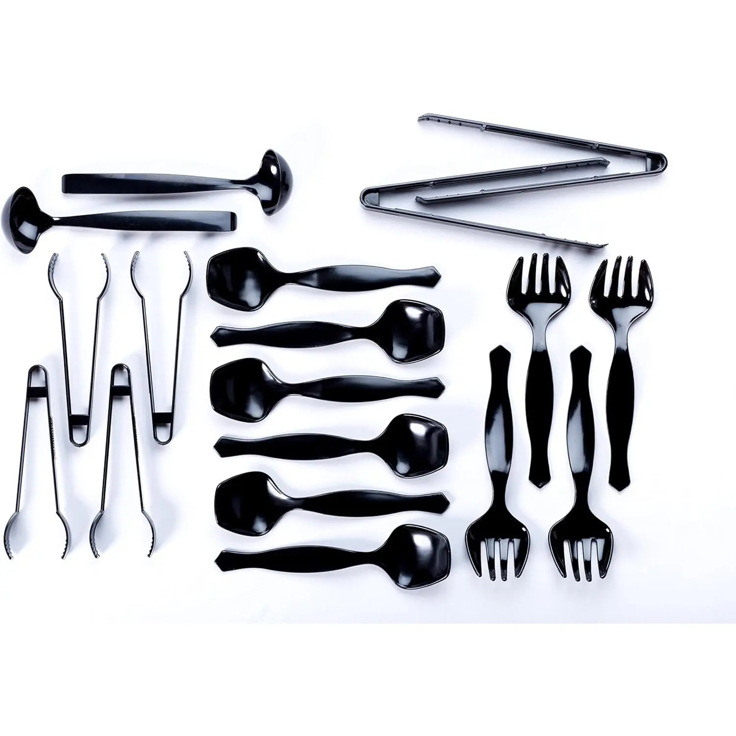 EcoPure Economy Serving Utensils Combo Pack - 18 Count - Earth-Friendly, , Heavy Duty, Heat Resistant, Recyclable Utensils