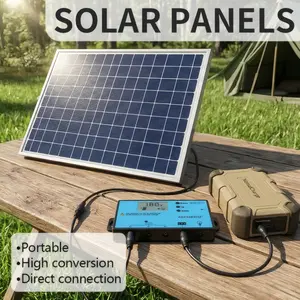 10W Portable Outdoor Solar Panel, Aluminum-Frame Solar Panel with Controller, Suitable for Outdoor Camping, Small Gardens, Home Garages, Storage Sheds, and Electronic Devices