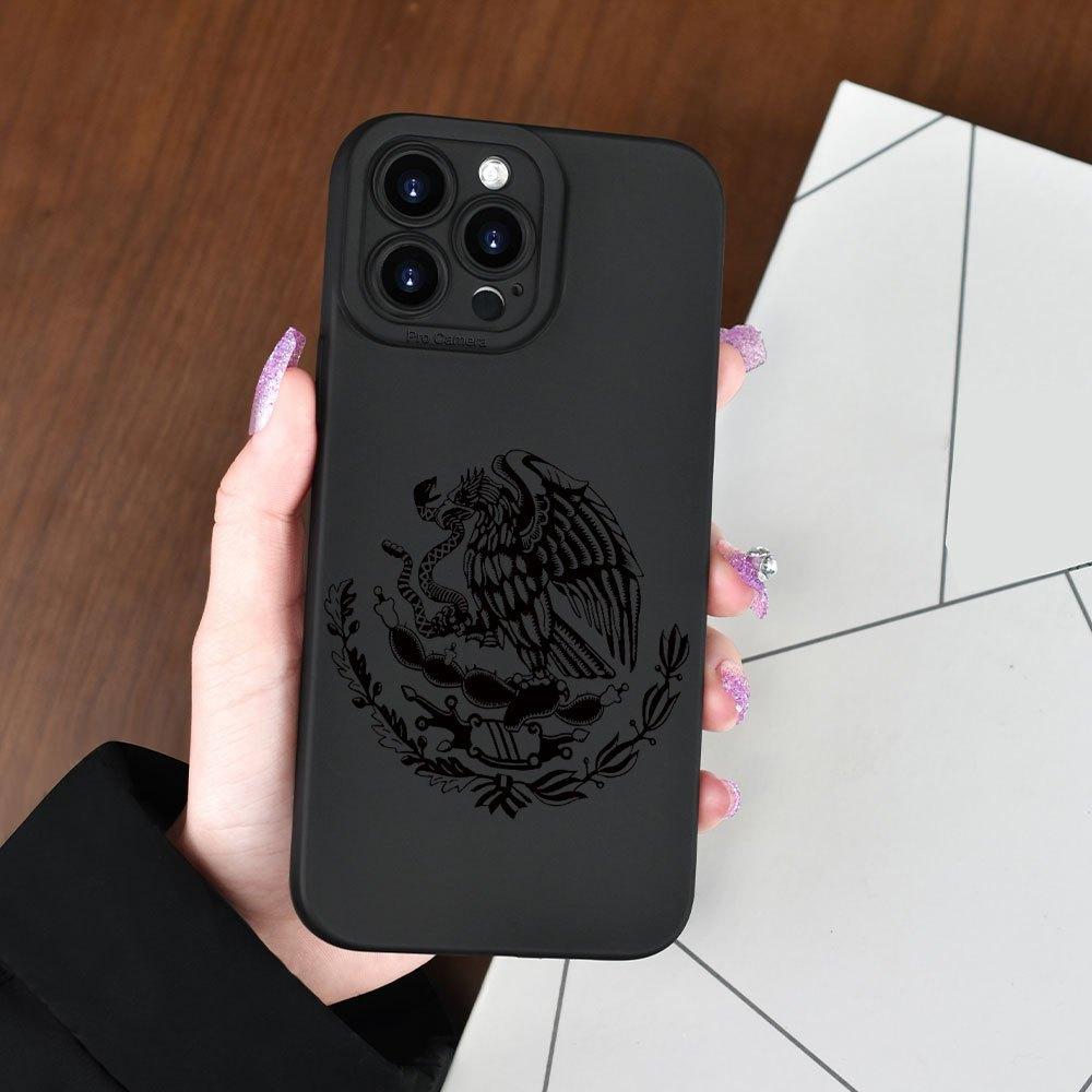 Mexican engraved black background dark ethnic style mobile phone case, suitable for iPhone16promax, 17, 16 15Pro 14PLUS 13 12Pro 11 Pro Max X XSMAX Samsung GalaxyS22 S23, S24, S23ULTRA. S25 models