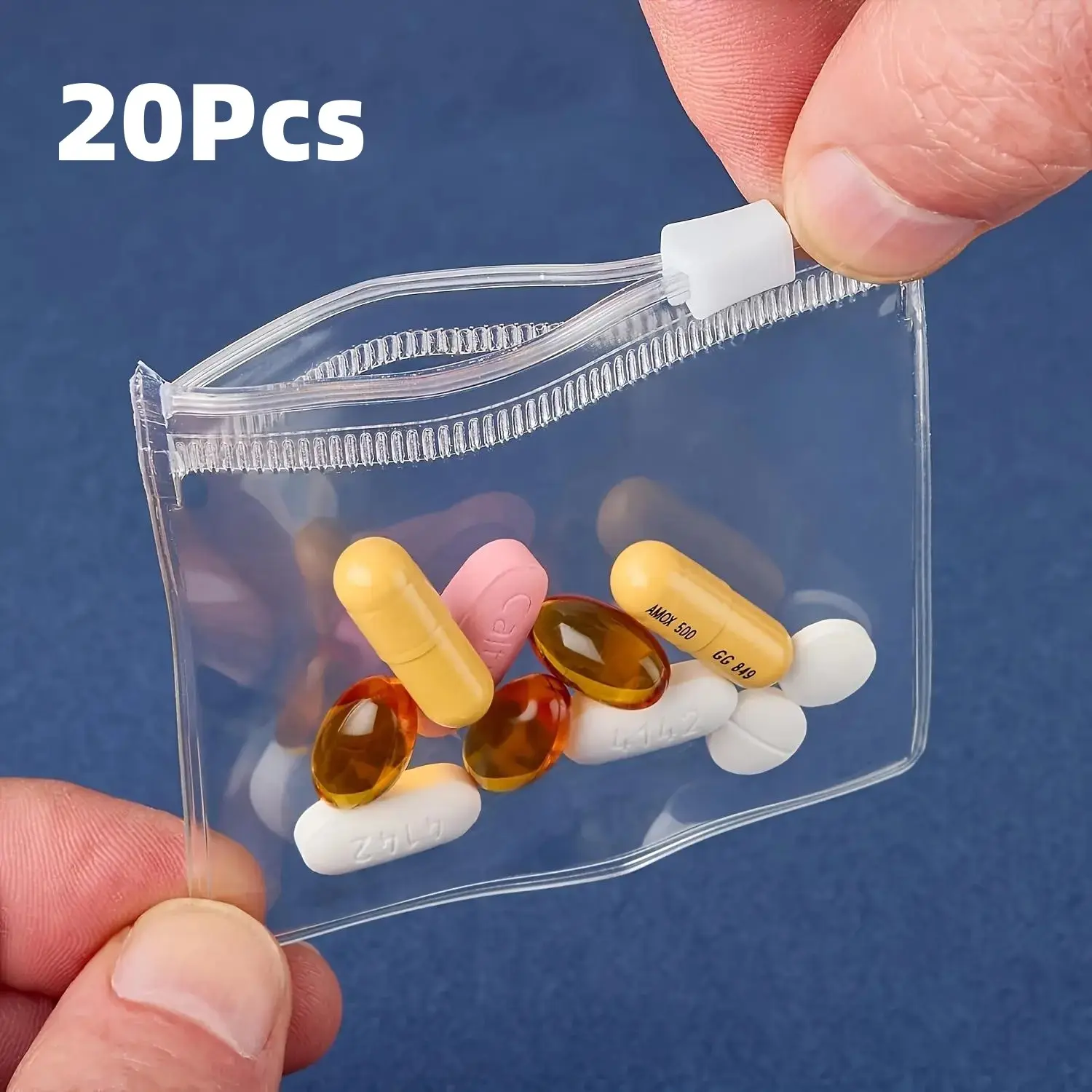 20-Pack Portable Mini Zipper Storage Bags, Outdoor Pill Organizer, Small Items Jewelry Parts Sealed Bag, Compact and Convenient