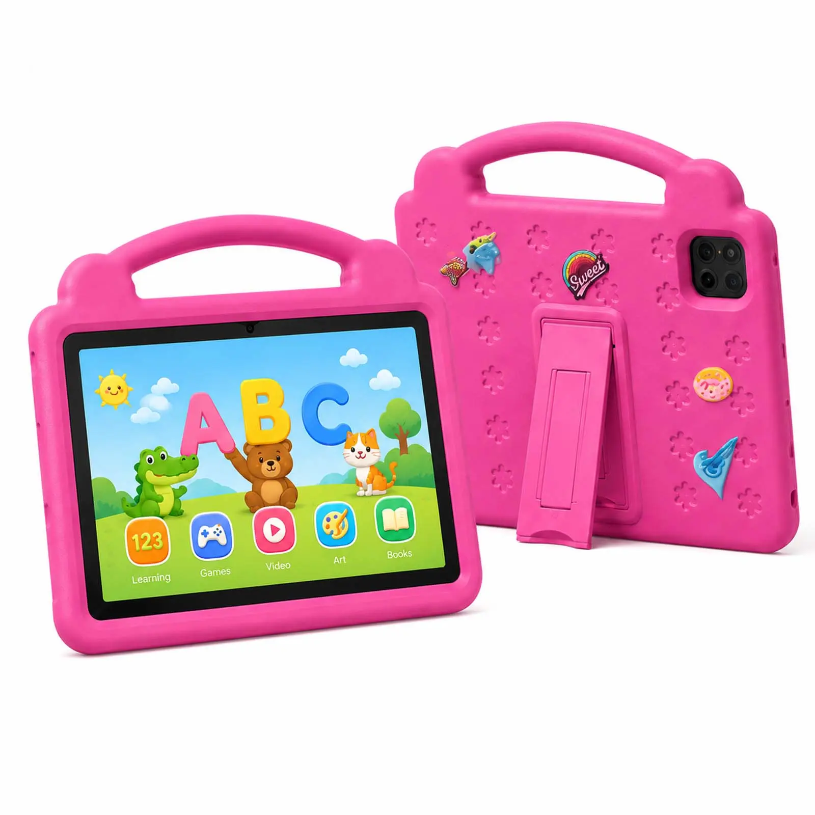 Kids Tablet 10.1 Inch, Android Learning Tablet for Children, 8GB+128GB WiFi Educational Tablet with Protective Case, Kids Computer for Study Games Video Gift