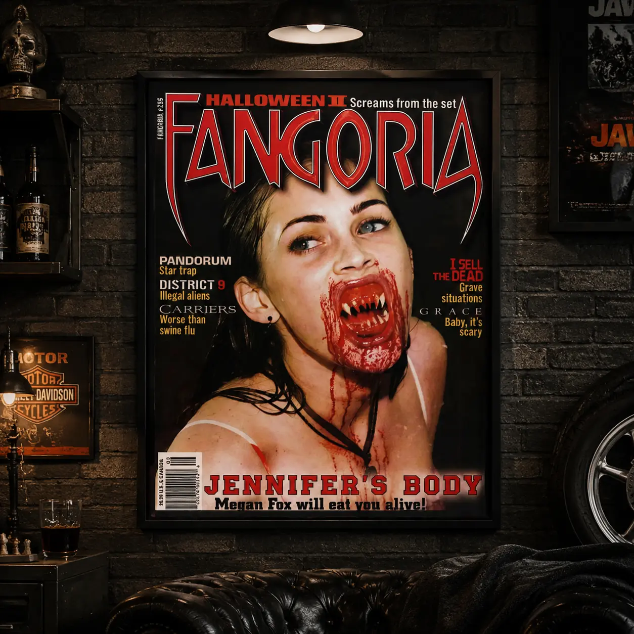 Dark Vintage Horror Magazine Canvas Poster, Retro Thriller Wall Art Print, Gothic Scary Room Decor for Bedroom Living Room, Horror Fan Boyfriend Gift Holiday Gift