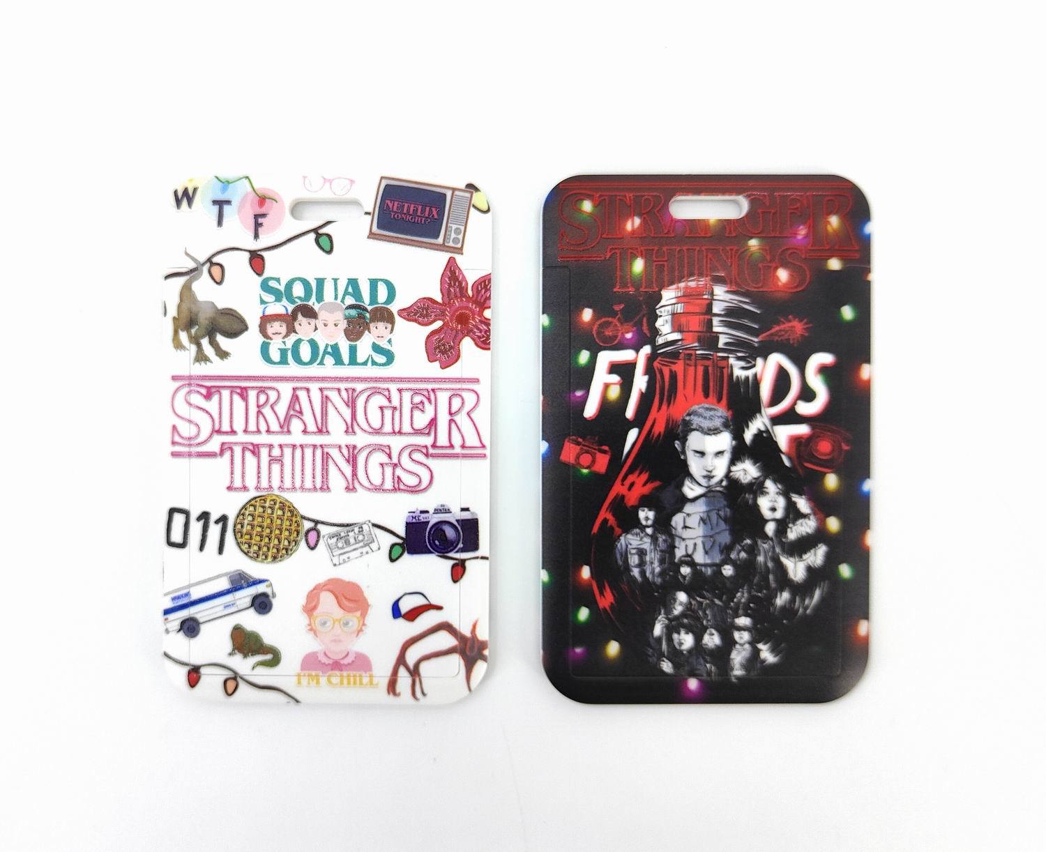 Stranger Things Anime Cartoon Long Lanyard Card Holder Neck Strap Phone Lanyard with Metal Hooks and Printed Ropes for Hanging Phones and ID Cards - Ribbon