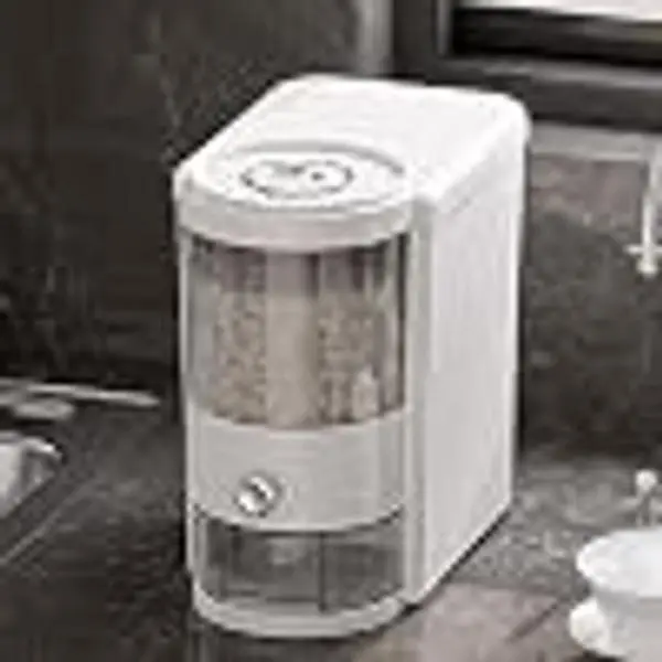 12 Lbs Rice Container with Measuring Cup, Upgraded Built-in Fresh Box, Cereal Dispenser Storage with Lids for Home Kitchen Pantry Rice Soybean Corn And large grain grains-White