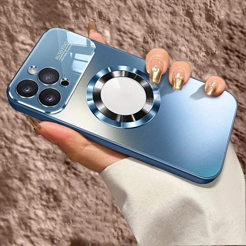 New large window instant 17 magnetic matte iPhone case - shockproof glass camera lens protection, with magnetic wireless charging function - suitable for iPhone 17 16 15 14 13 12 11 Pro Max Plus men's and women's protective cases Accessories Cover