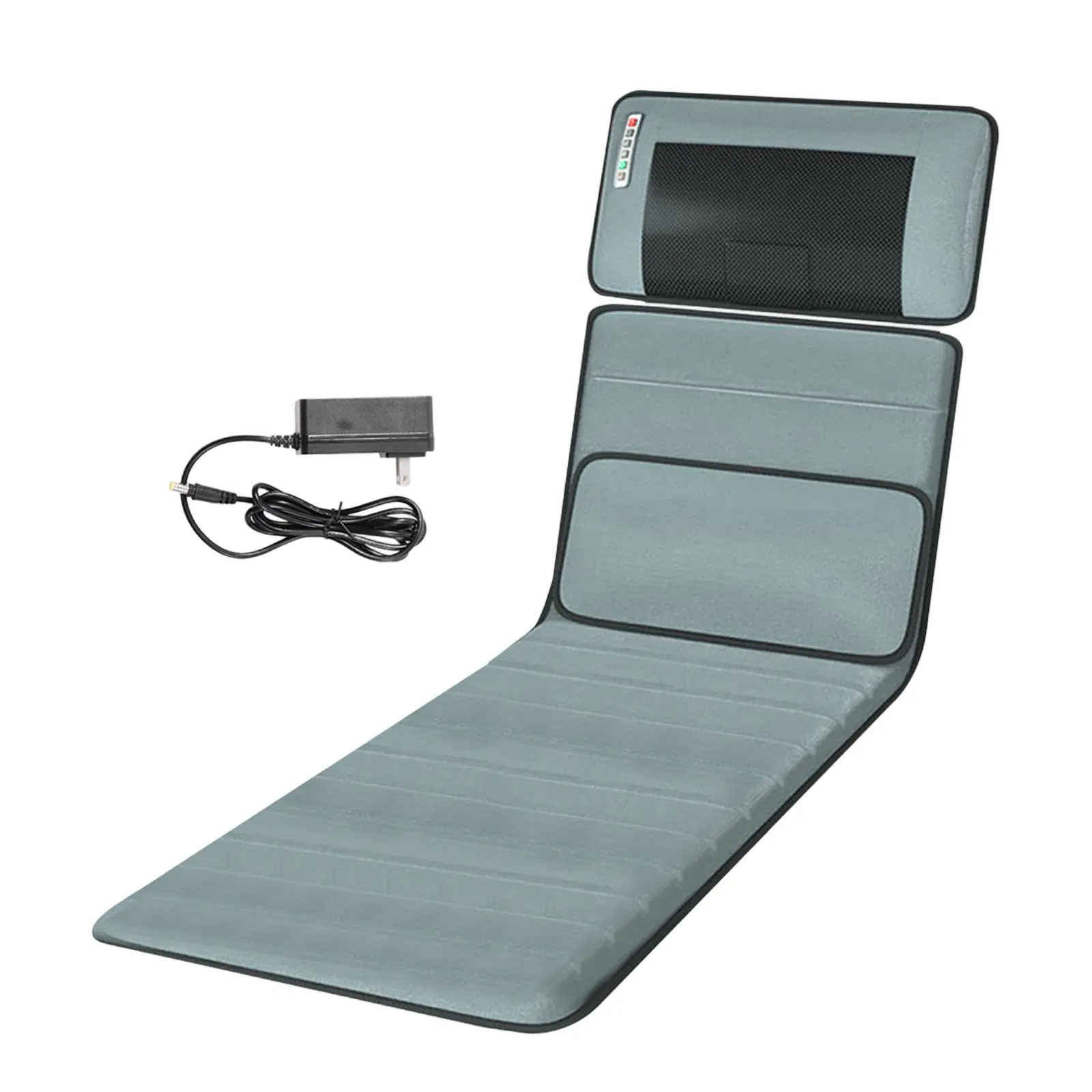 Snailax 160x50cm Single-Person Full Body Vibration Massage Mat - Heat & Vibes, 10 Motors, 2 Adjustable Pads, Plug-In, Relaxing Body Care Machine for Bed/Sofa/Chair, Father's Day Gift Idea