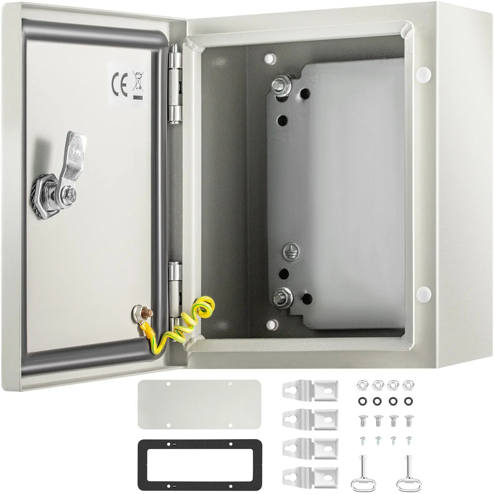 【Summerfinds】VEVOR NEMA 4X Metal Electric Enclosure, 10x8x6 inches IP66 Waterproof Dustproof Metal Case with Detachable Mounting Plate, Suitable for Outdoor & Harsh Environments Use