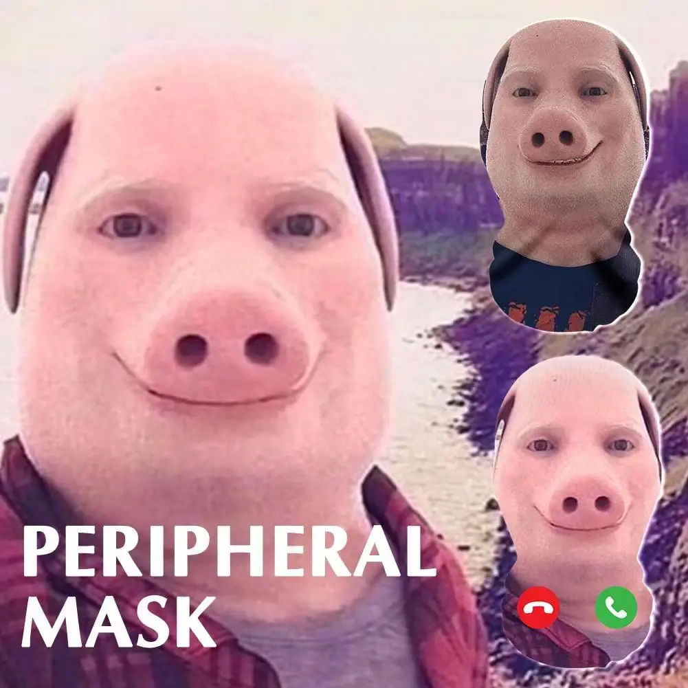 John Pork Smiling Interesting 3D Printed Seamless Mask Hat Cosplay Facial Mask Party Cosplay Props Halloween Mask Mesh Balaclava