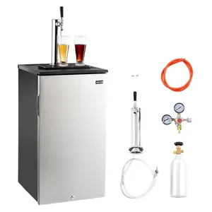 VEVOR Single Tap Commercial Draft Beer Kegerator - D-System, 92L Refrigerator with Shelves, Holds 1 Sixth Keg, 2.5lbs CO2 Tank, Circulation Fan, Complete Pro-Level Kit for Parties, Alcoholic Beverages, Craft Beer Studios