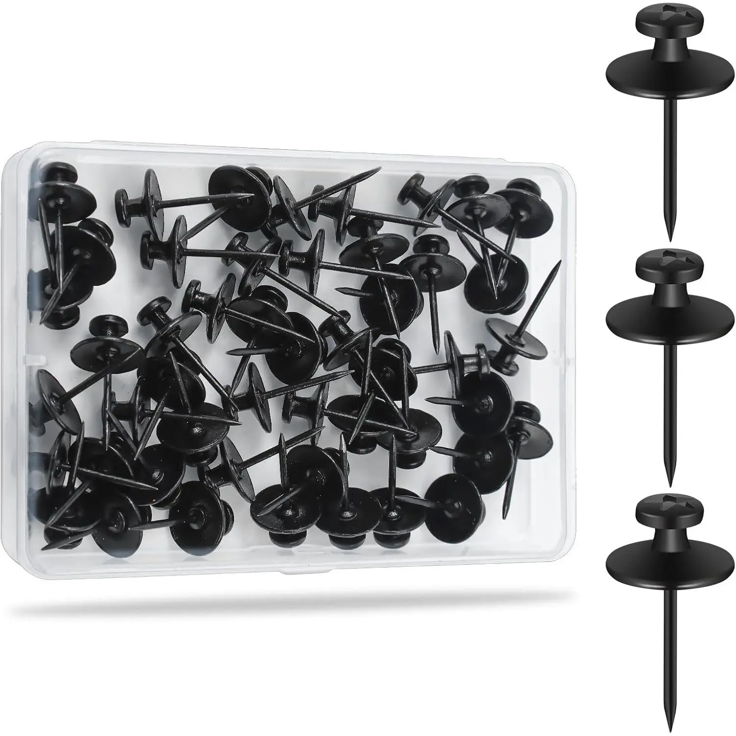 60Pcs Metal Thumb Tacks for Wall, Heavy Duty Picture Hanging NailsGift