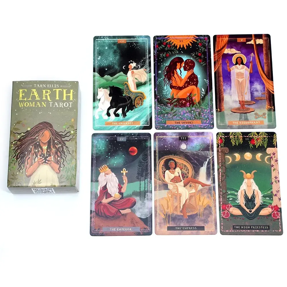 Earth Woman Tarot Deck 78 Pcs, Nurture Intuition, Celebrate Mother Nature's Wisdom, Portable Fortune-Telling Game Cards, Easter Christmas Halloween Gift