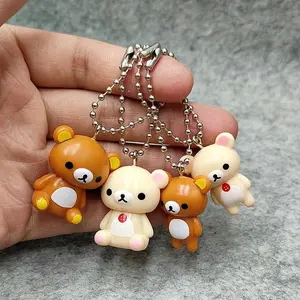 Rilakkuma Korilakkuma Key Chain Couple Relax Bear Cute Keychains New Bags Car Keys Ring Pendant Decor Kids Toys Best Friend Gift