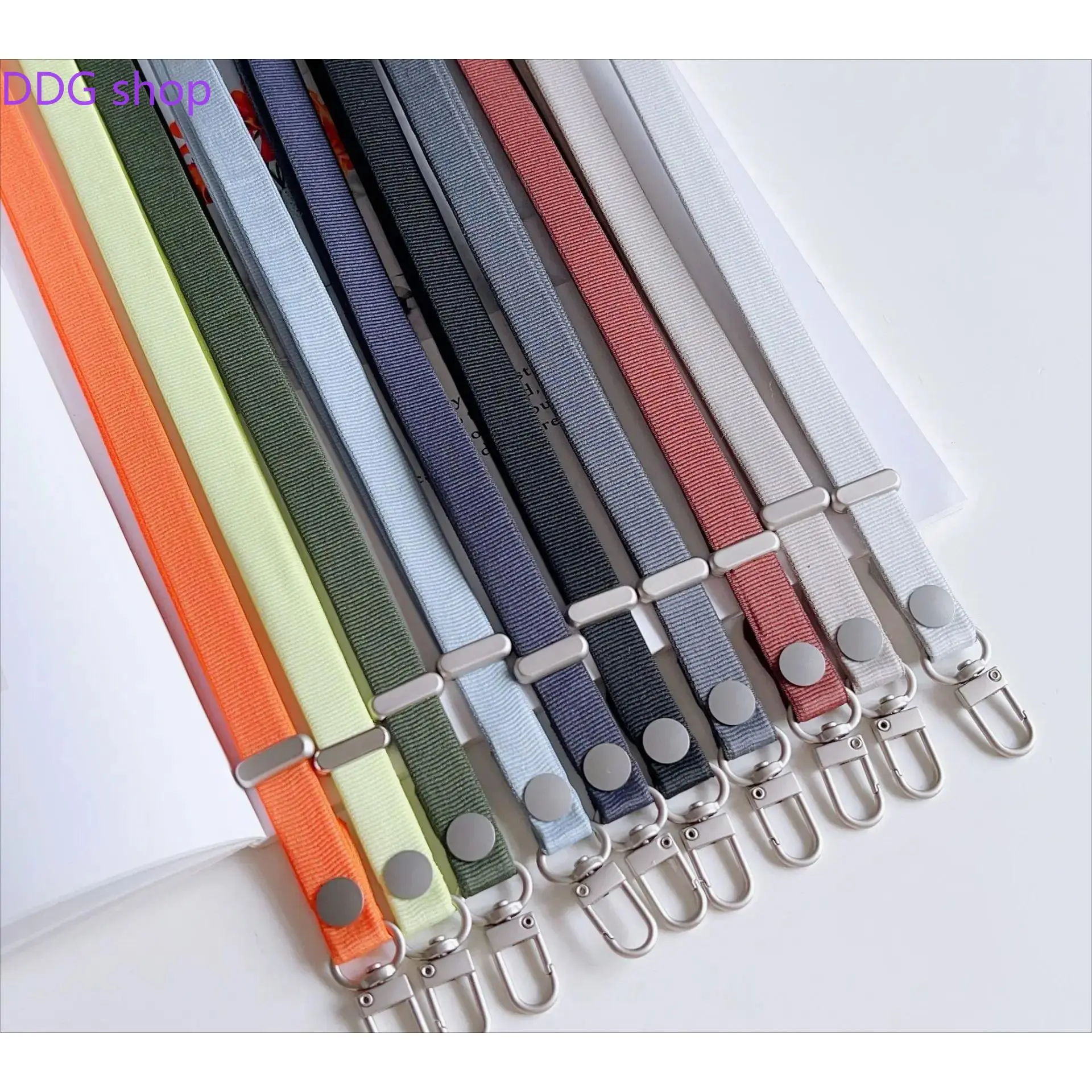 Solid Color Woven Phone Crossbody Strap, Popular Adjustable Detachable Lanyard Accessory, Neutral & Neon Tone Versatile Strap, durable ribbed fabric & sturdy metal clasp, great for casual styling, travel adventures, work life and hands-free convenience