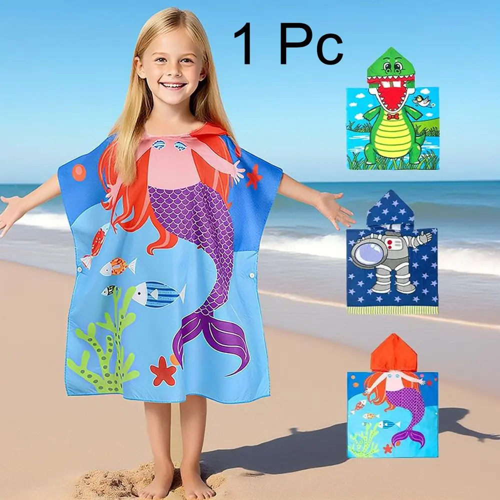Children's Bath Towel, Shower Towels with Dinosaur Design, High Water Absorbency, Soft, Cute and Fun Bath Time Accessory for Ages 7-10, Gifts