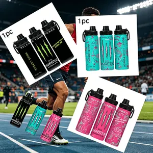 1pc 20oz Stainless Steel Sports Water Bottle, Large Capacity Portable Cup, Leak-Proof Lid, Ergonomic Handle, Ideal for Camping, Hiking, Travel, Leakproof Water Bottle, Traveler Water Bottle
