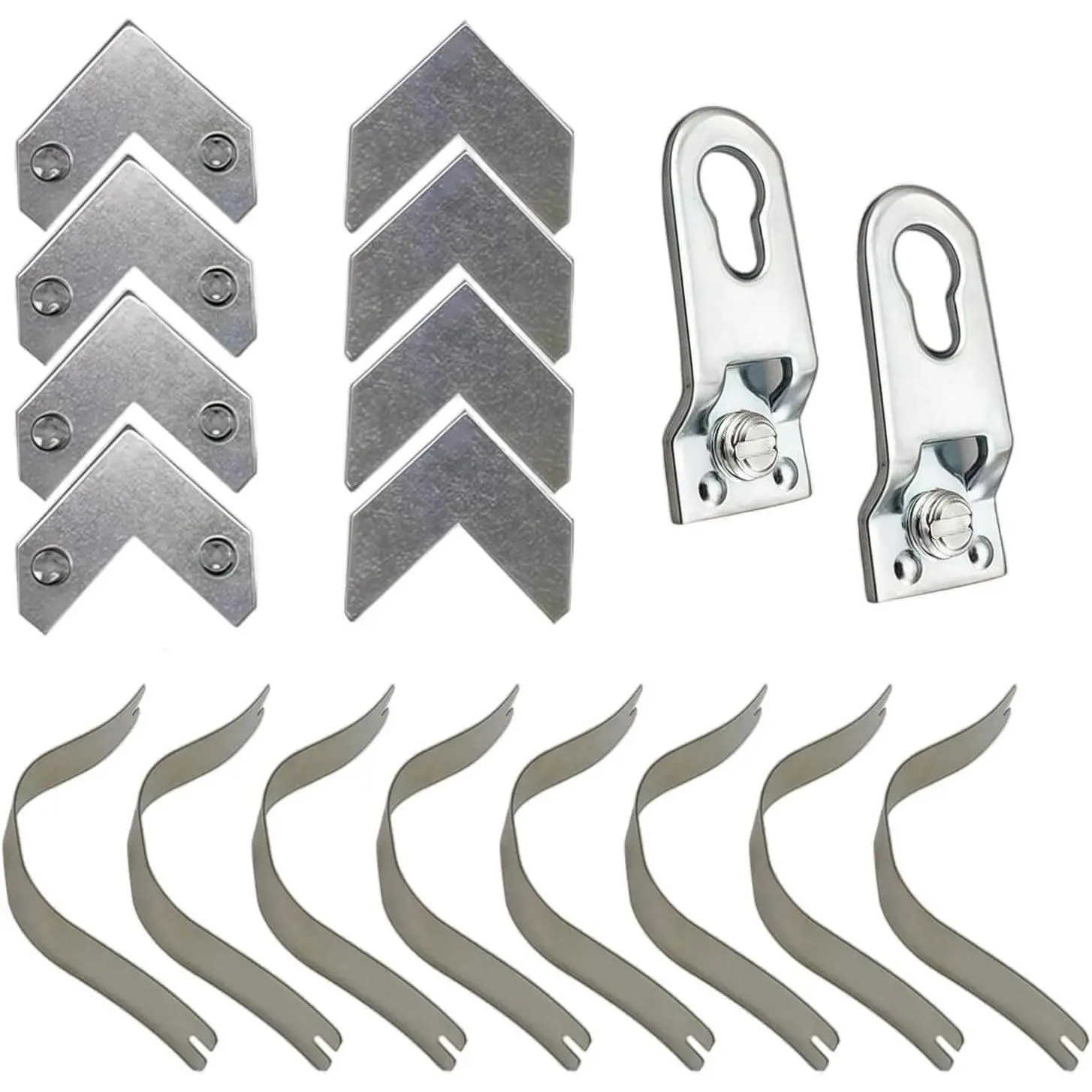 1Set Professional Hardware Kits Accessories Metal L Shaped Angle Bracket Flat Plate Fastener Metal Picture Photo Frame Corner Gasket  Hangers Hooks Spring Clips for  Decoration Painting