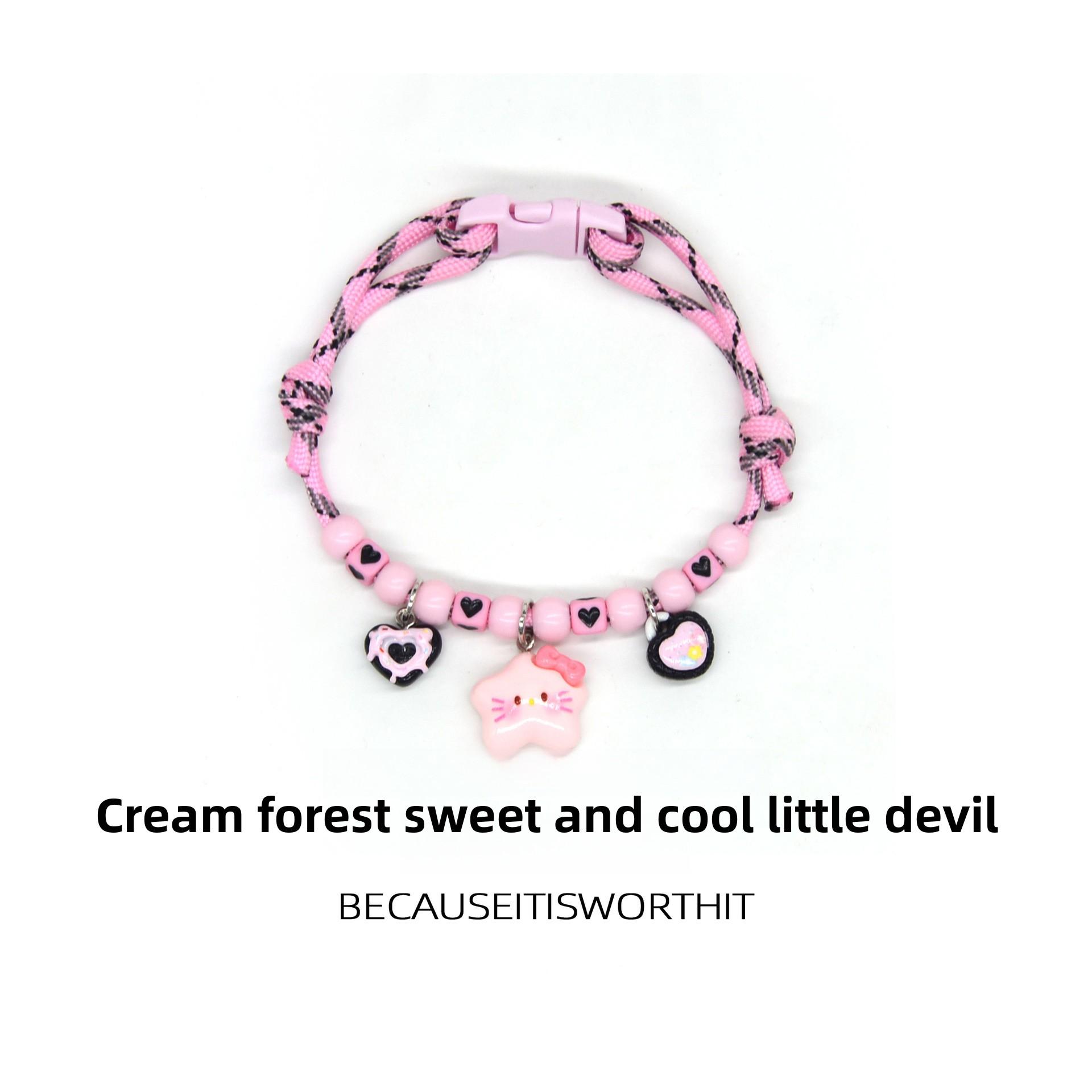 Cat and Dog Collar Necklace with Bell, Cute Paw Print, Simple Bell, Colorful Adjustable Collar