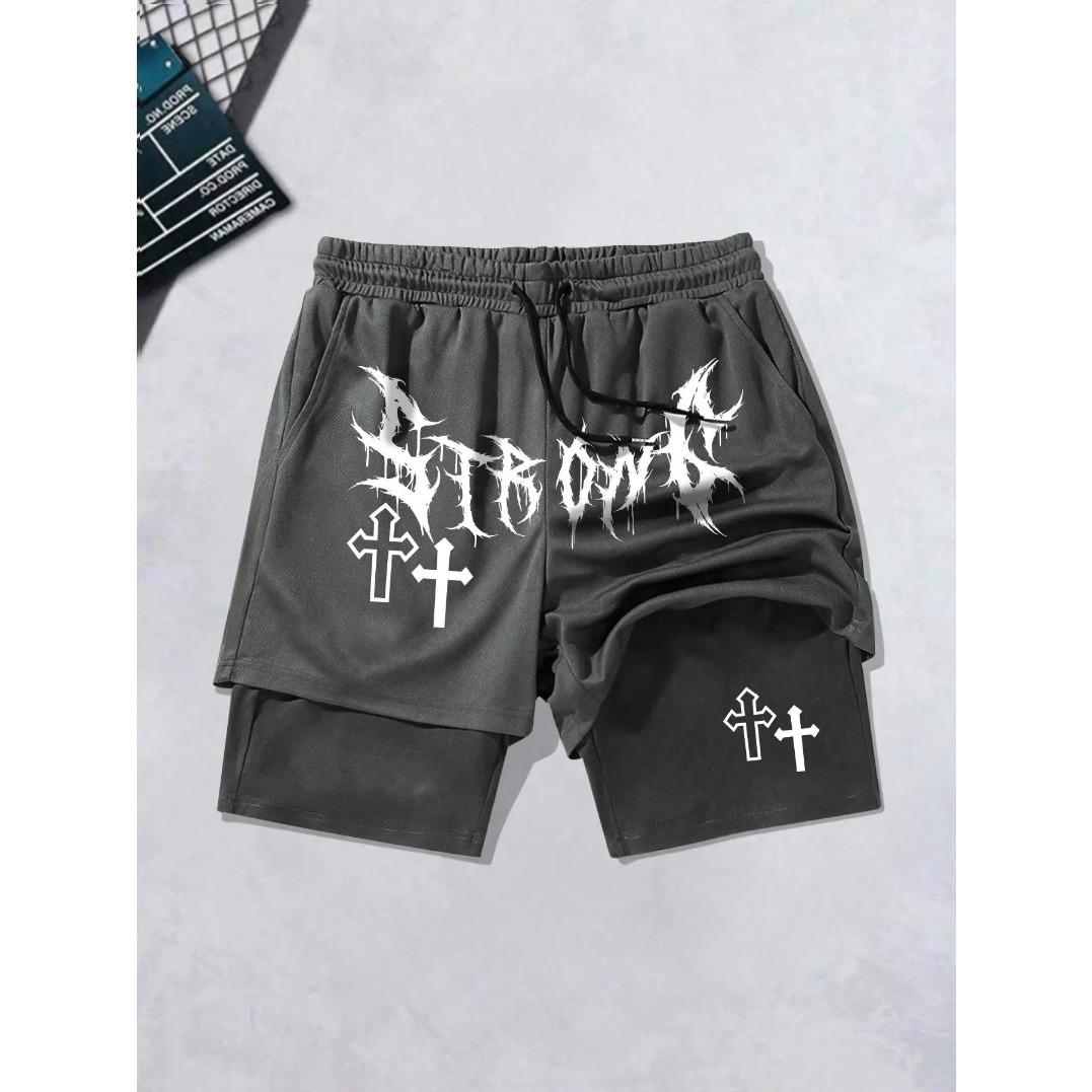 Men's Cross Print Graphic Shorts Athletic Wear Regular Fit Casual Comfy Breathable Shorts for Daily Wear Summer Essentials Unisex Street Style Active Lifestyle Shorts