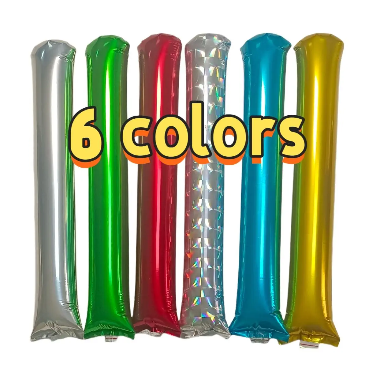 12pcs Pe Material Handheld Round Tip Inflatable Cheer Sticks, Fan Support Sticks, Fun Sticks for Sports Events, Parties