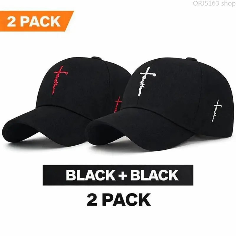 2-Pack Christian Faith Hat Easter Gift Jesus Hat Cross HatComfortableAdjustable One Size Fits Most unisex,fashion,,trucker,Trendy,Knitted,Beanie,scrub,caps,skullcap,Stretch,Slouchy,mens,hats,signature,Monogrammed,Winter,casual,,premium,quali,outdoor,sport