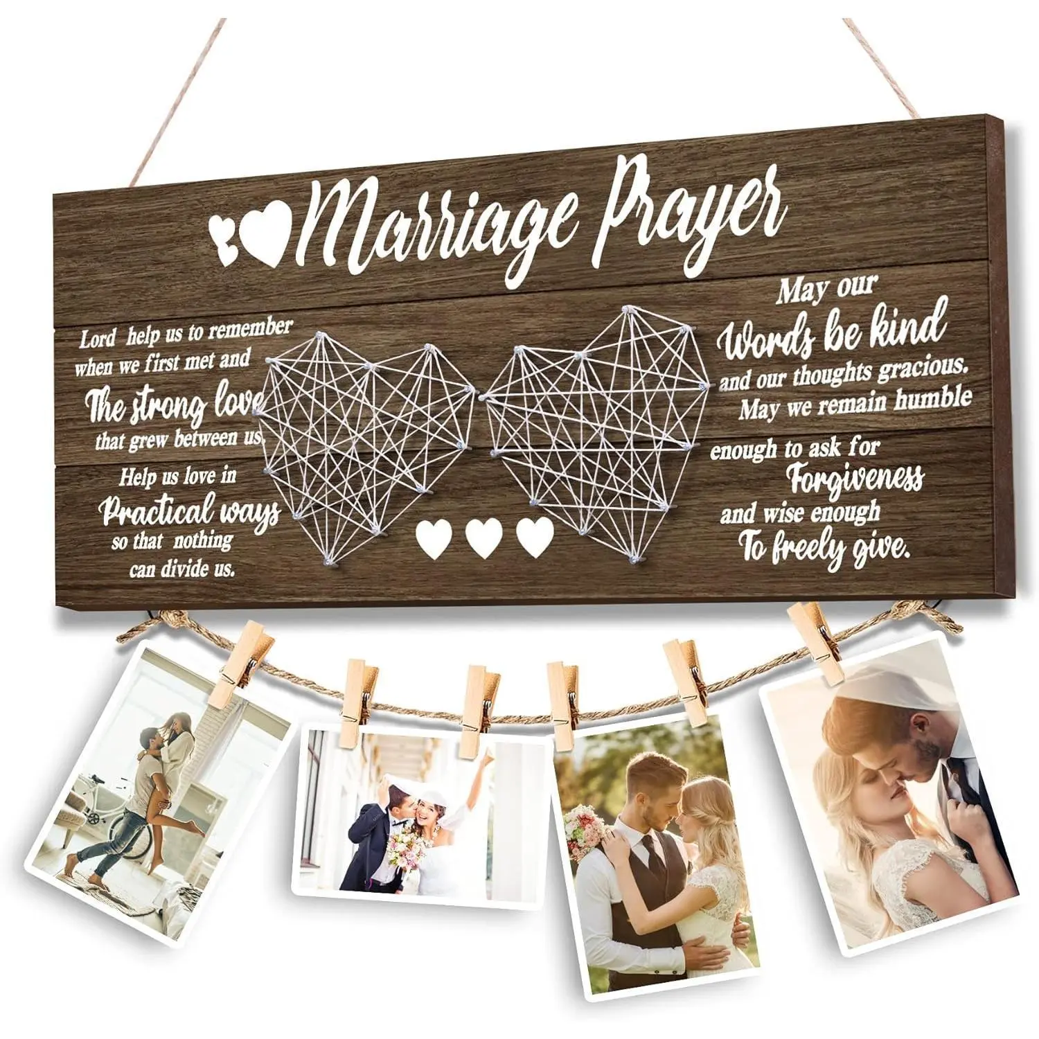 Wedding Gifts,Bachelorette Bridal Shower Gifts for Bride and Groom Engagement Present for Wife NewlyWed Couple Marraige Prayer Photo Holder