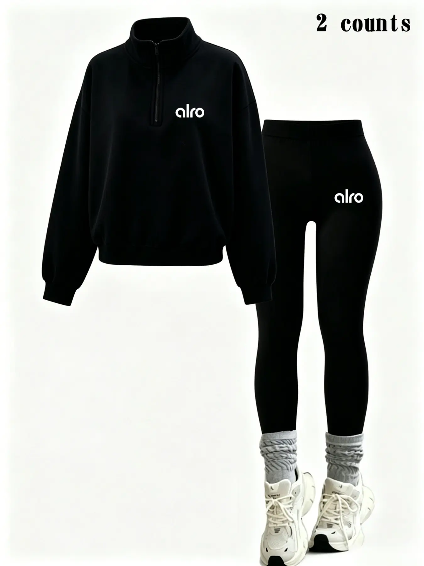 American Style Letter Print Hoodie + High-Waist Yoga Pants Set, Loose Fit, Casual, Fitness, Commute, Stack Socks & Dad Shoes, Sweatsuit Set