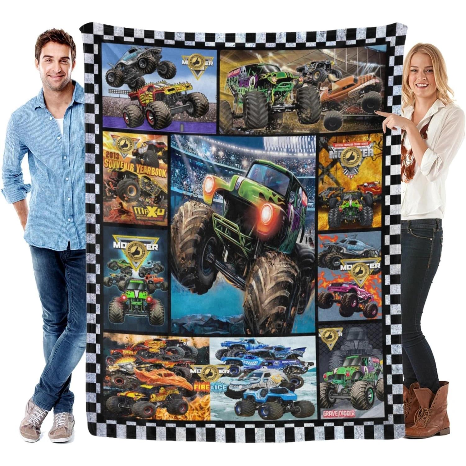 Monster Truck Blanket Ultra Soft Flannel Novel And Fashionable Bed Blanket Sofa Bed Bedroom Decoration, Air Conditioning