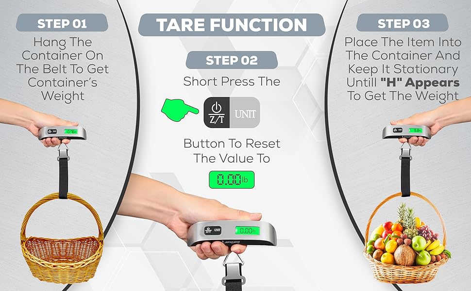 1pcs Luggage Scale, 110lb Luggage Weight Scale with 4 Unit Switching Functions&LED Display, Luggage Scale Travel Digital for Weighing Luggage, Backpacks, Packages and Markets