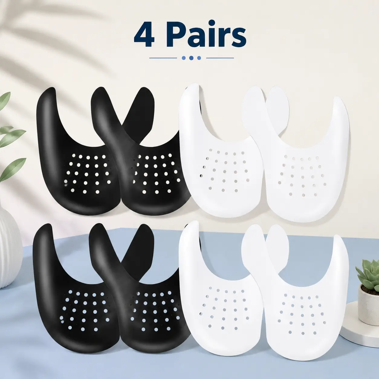 4 Pairs Shoe Crease Protectors, Anti-Wrinkle Sneaker Toe Box Guards, Shoe Shields Inserts for Men Women, Basketball, Running, Walking, Travel and Daily Wear, Fit Men US7-12 Women US5-9