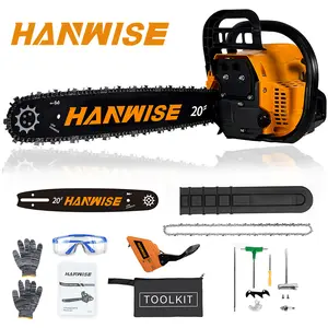 HANWISE 58cc Gasoline Powered Chainsaw - Powerful Two-stroke Engine, 20 Inch Saw Chain, Durable Design, Silent Design, Safe Use, Shock-absorbing Handle, Suitable For Gardening, Farming, Handmade And DIY Enthusiasts, Valentine's Day Gift For Men