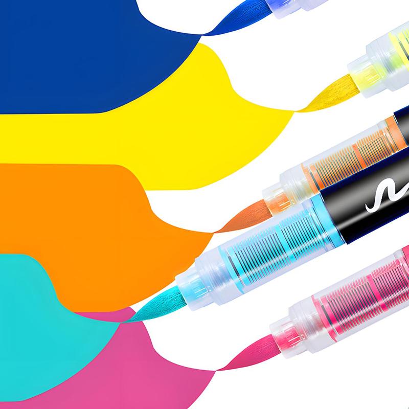 Acrylic Paint Marker Pen Set, Brush Tip Markers, Brush Markers, 1 Box Acrylic Paint Pen for Wood, Stone, Canvas, Glass, Fabric, Egg, Rock Painting and DIY Crafts, Brush Pens