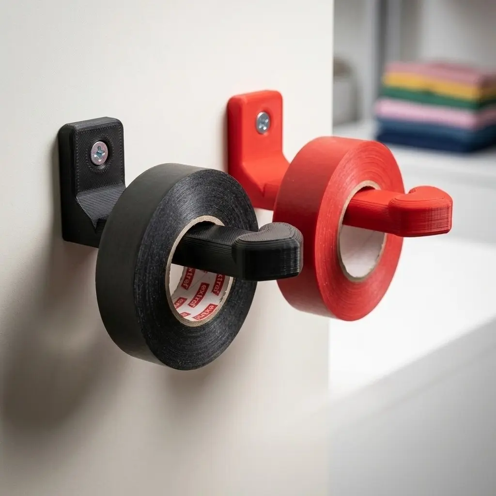 10pcs Wall mounted craft tape storage rack, heavy duty anti-rust hanging organizer, space-saving wall hook holder, easy install multi-functional rack for daily household and workshop item sorting.