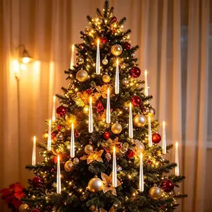 Floating Magic Wand LED Candle Light, Remote Control Atmosphere Lamp, Christmas Halloween Decor, 10pcs/20pcs Suspended Candle Lights
