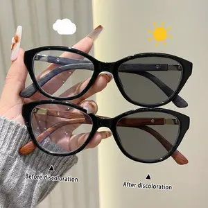 2PCS New Cat-Eye Minimalist Street Business Style Large Frame Riveted Photochromic Reading Glasses, Men's and Women's Fashion Light Luxury Elegant Ins Youthful Reading Glasses, Multiple Combinations Available, Perfect Gift for Him, Ideal for Daily Wear Au
