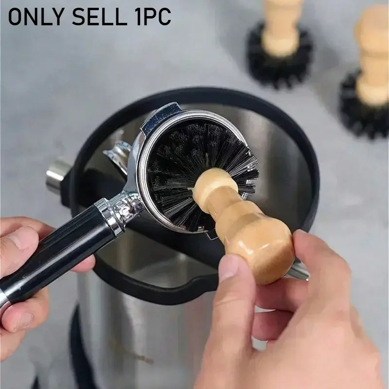 1PC Espresso Portafilter Cleaning Brush for 51/54/58mm,Wooden Handle Coffee Powder Bowl Brush,Cleaning Tools for Coffee Filter,Cafe Supplies,Home Kitchen Tools&Coffee Accessories,Ideal Gift for Valentine's Day,Birthdays,and Back-to-School Season
