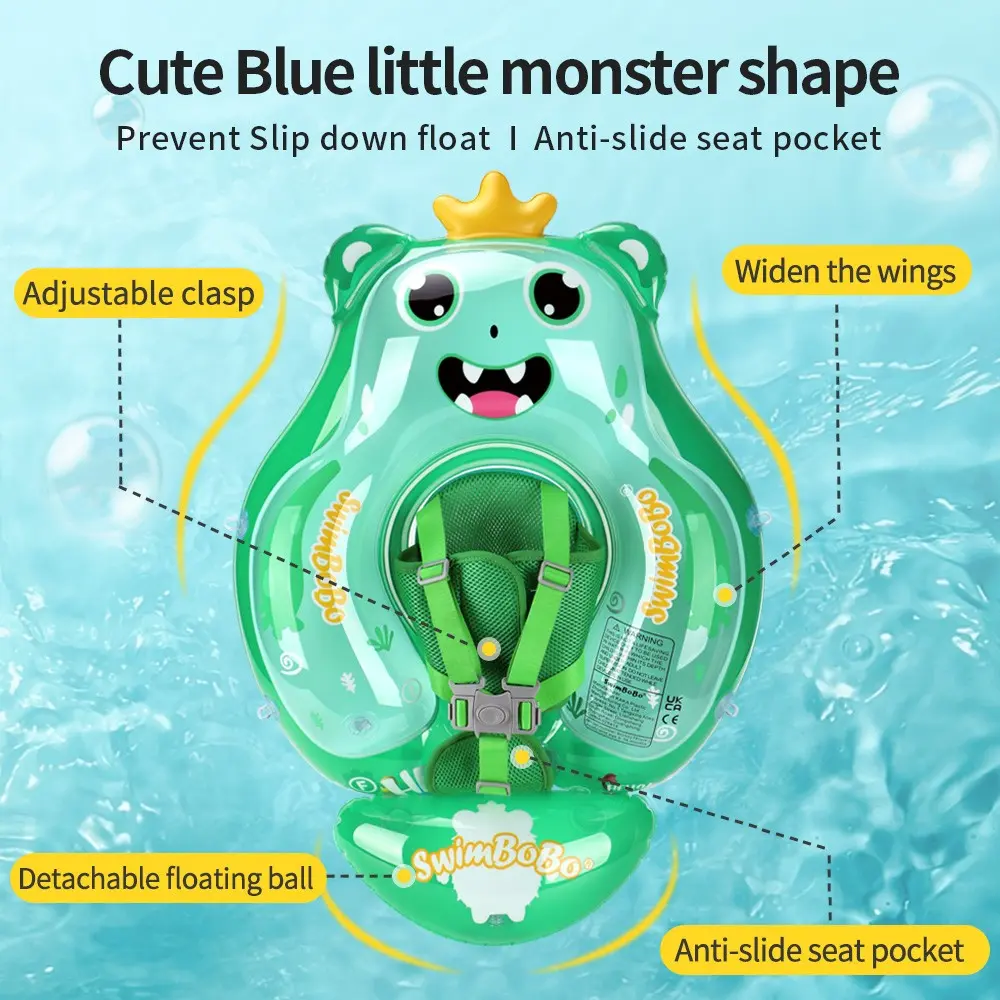 Swimbobo Inflatable Baby Swim Ring, Monster Shape Float Toy, Summer Swimming Party Gift, Kids Water Play Equipment