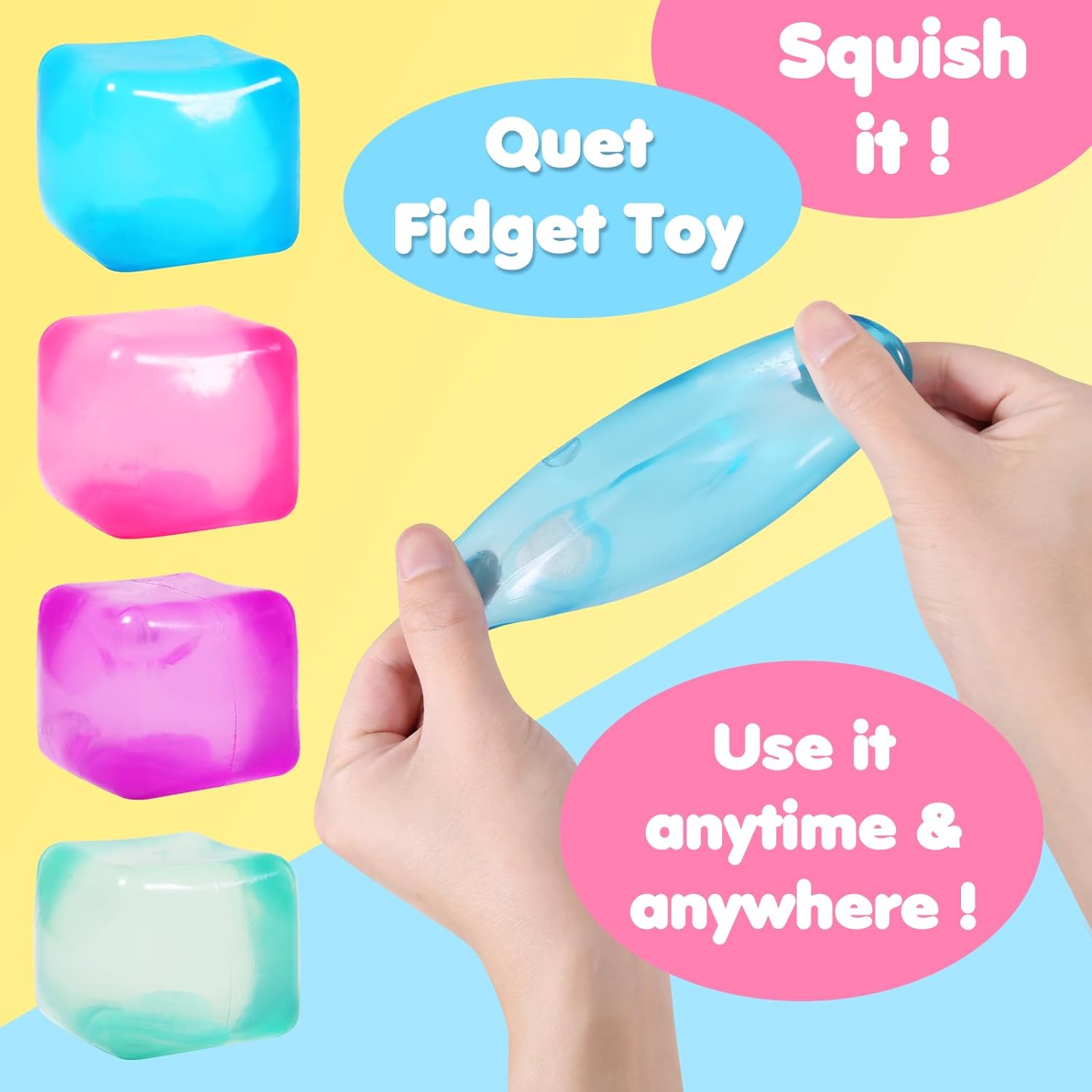 High Density Gel Ice Cube Square Decompression Vent Toy Squishy Stress Ball Squeeze Toys Stress Relief Sensory Toy squeeze toys