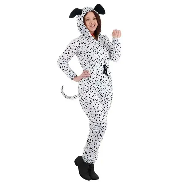 Women's Cozy Dalmatian Costume Jumpsuit