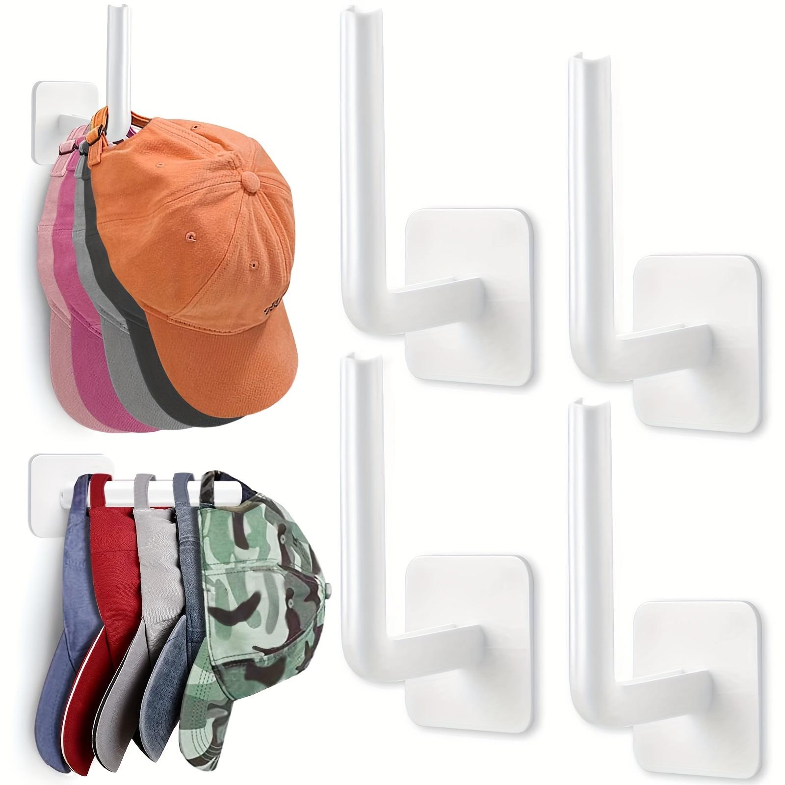 4 Pack Wall-Mounted Hat Storage Hooks, Self-Adhesive Organizer Rack, Multi-Purpose Home Organizer for Entryway Bathroom Bedroom
