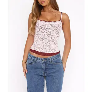 Women's Lace Tank Tops Summer Fashionable Sleeveless Spaghetti StrapFit Camisole