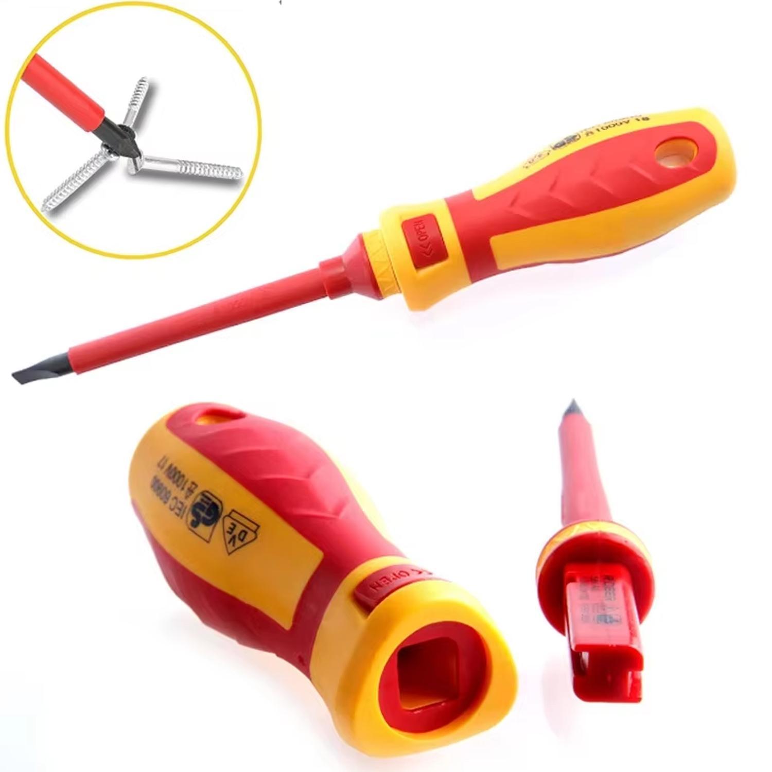 Insulated Screwdriver Tool Kit, Hex Shank Screwdriver, Multipurpose Professional Hand Tool Set, Durable Screwdriver Set for Home, Office and Industrial Use, Tool Box